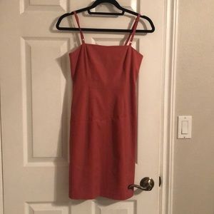 Pink square neck dress
